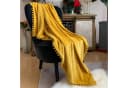 LOMAO Wohndecke Flanell Kuscheldecke mit Pompons Bild 1