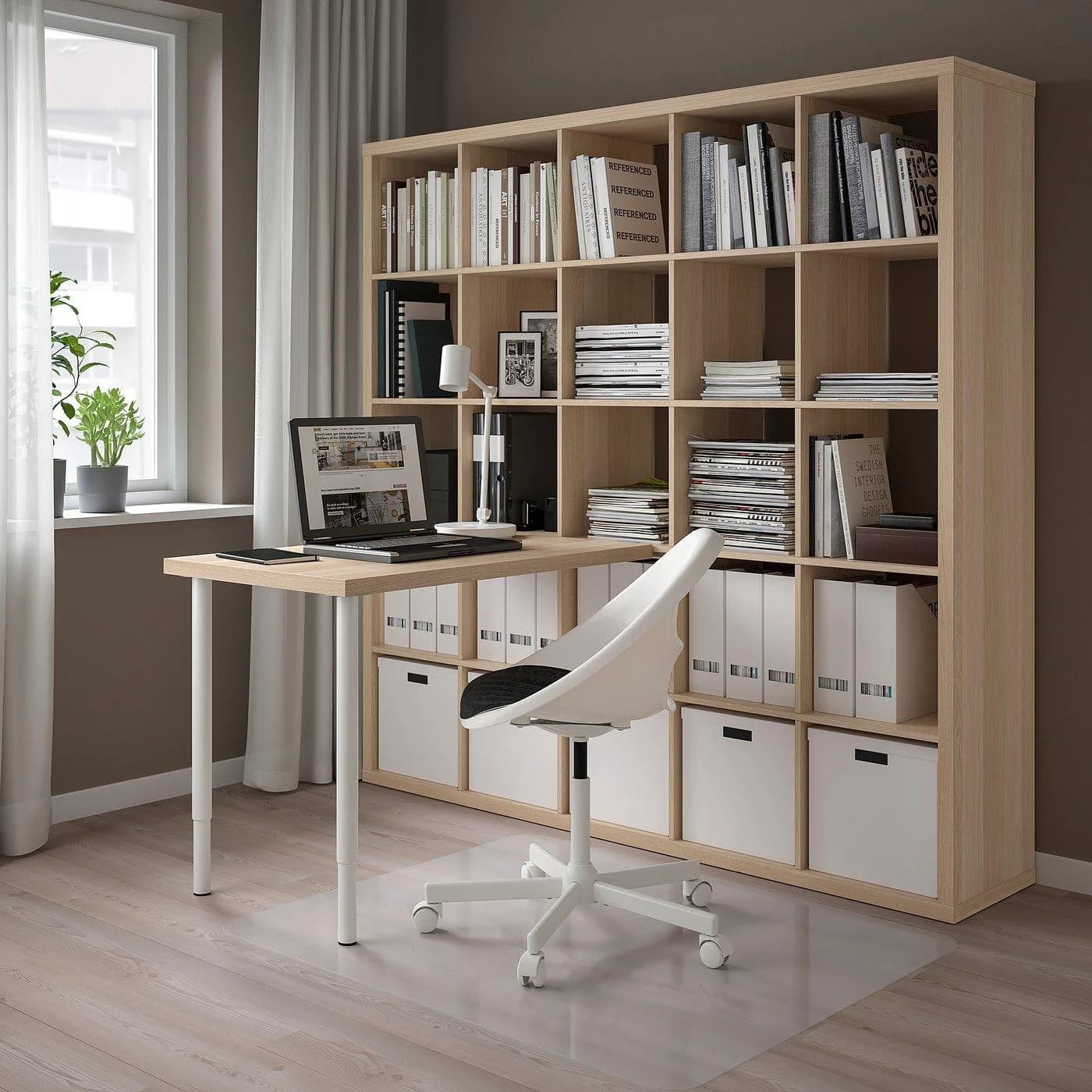 IKEA KALLAX / LINNMON Schreibtischkombination Weiß/Eicheneffekt
