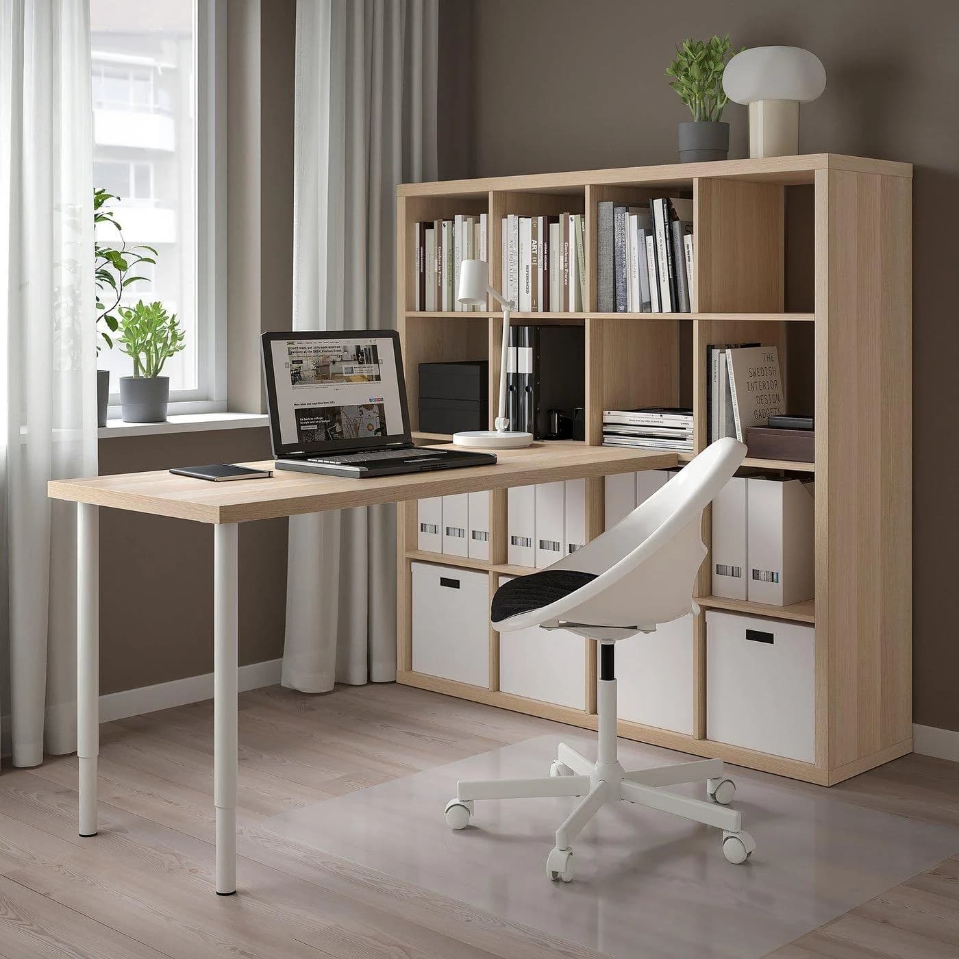 IKEA KALLAX / LAGKAPTEN Schreibtischkombination Weiß/Eicheneffekt