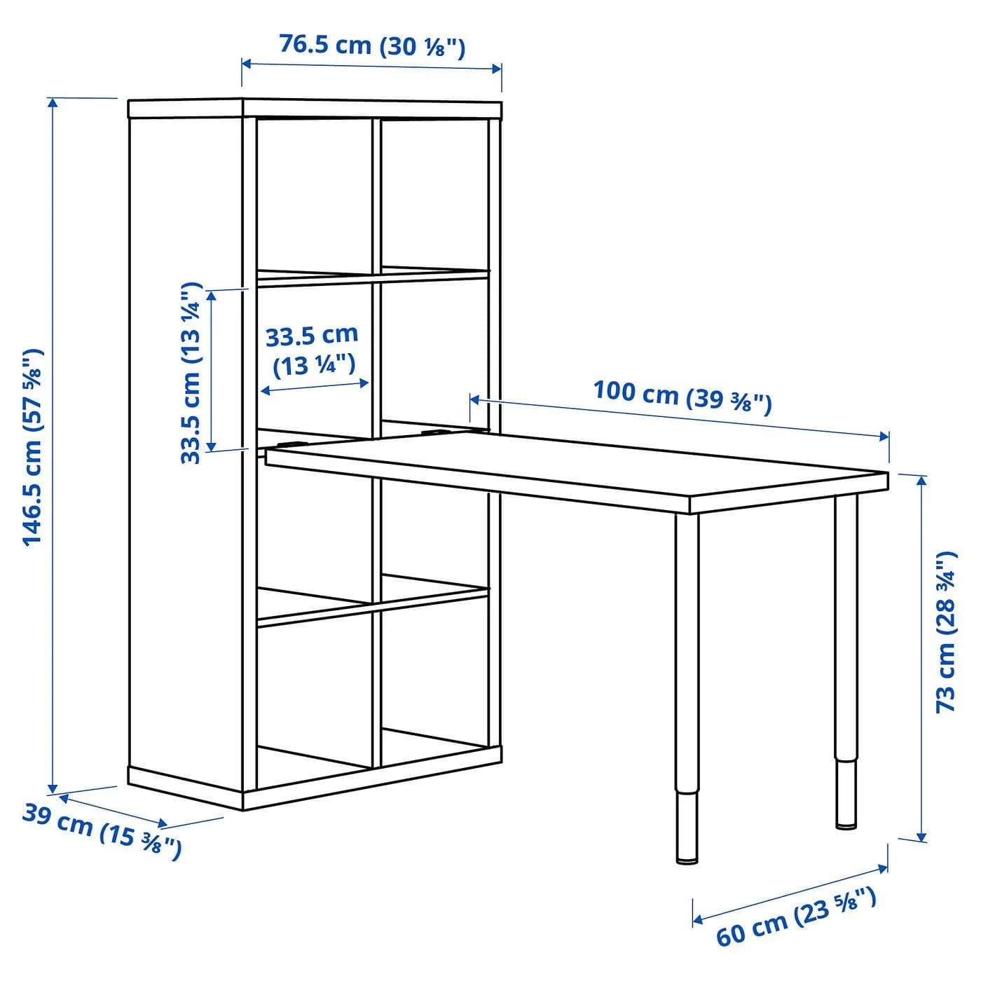 IKEA KALLAX / LINNMON Schreibtischkombination Weiß