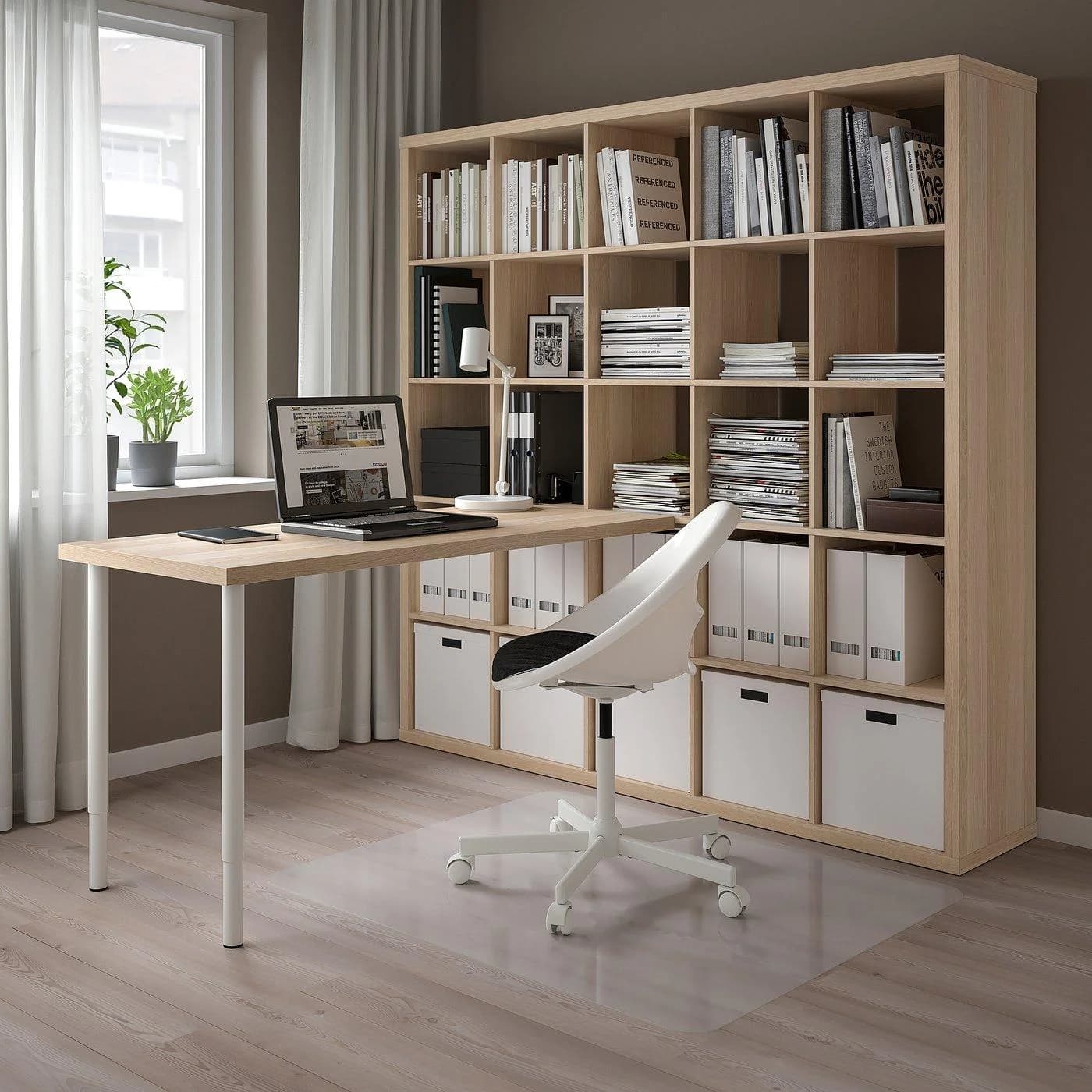 IKEA KALLAX / LAGKAPTEN Schreibtischkombination Weiß Eicheneffekt