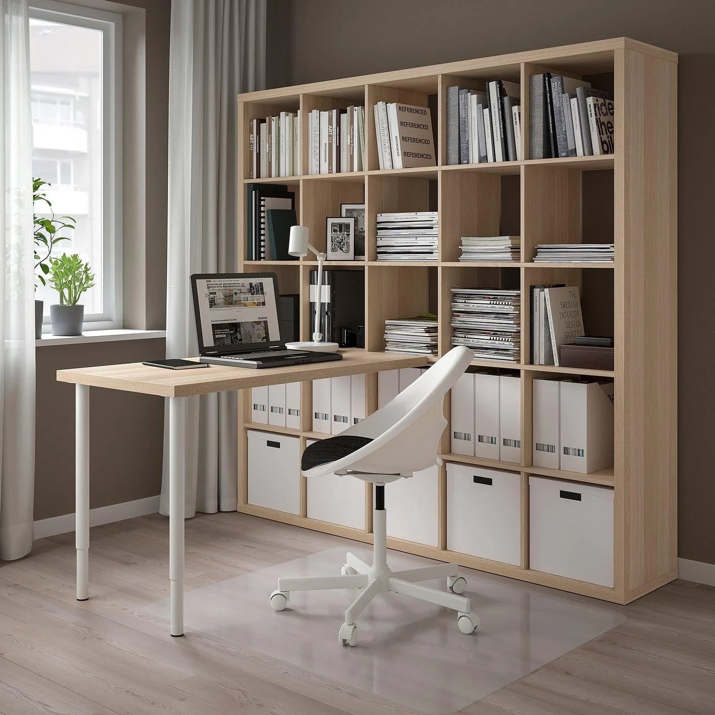 IKEA KALLAX / LAGKAPTEN Schreibtischkombination Weiß Eicheneffekt