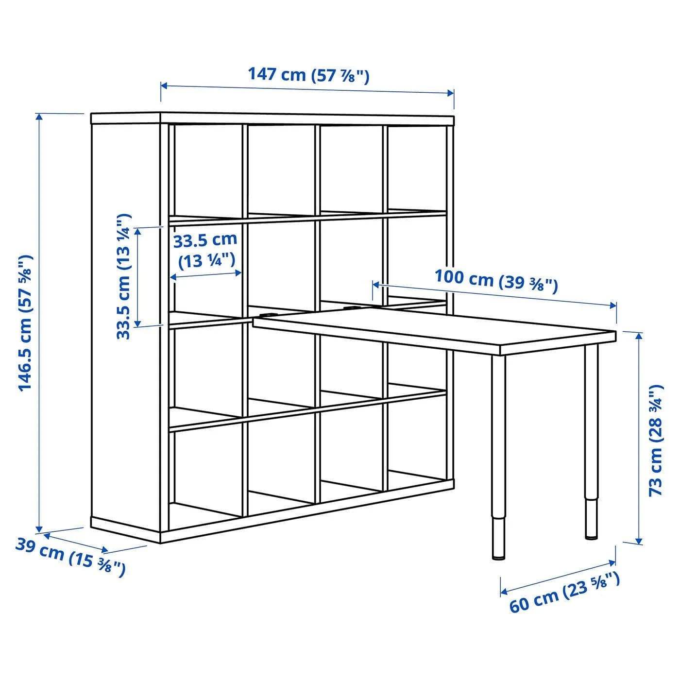 IKEA KALLAX / LINNMON Schreibtischkombination Weiß