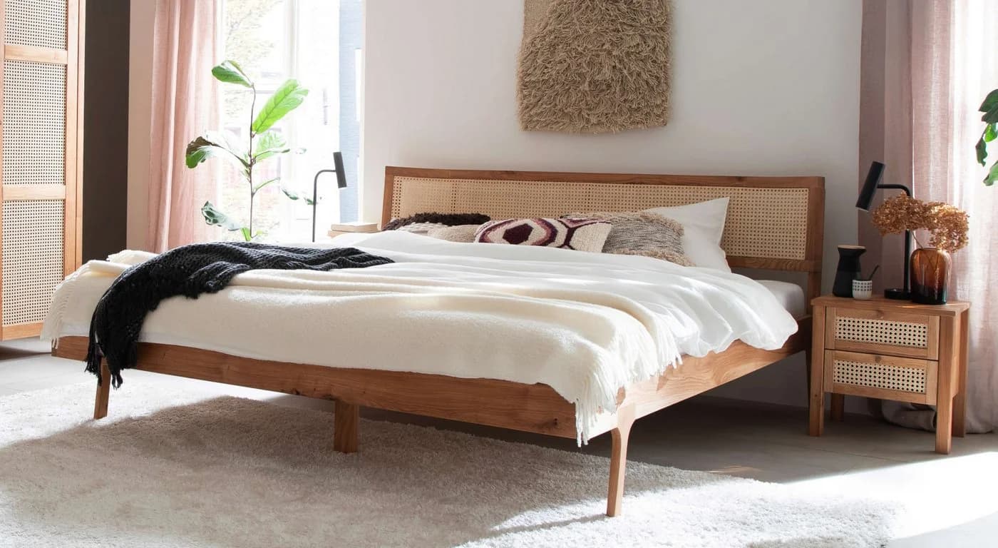 HOME AFFAIRE Hällevik Doppelbett Eiche Natur Massivholz - Bild 2