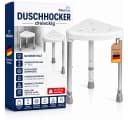 Mobilex Dreieckiger Duschhocker Weiß Aluminium Bild 2