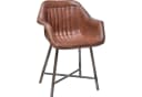 Trademark Living Armlehnstuhl Braun Leder Eisen Bild 2