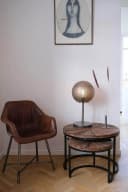 Trademark Living Armlehnstuhl Braun Leder Eisen Bild 3