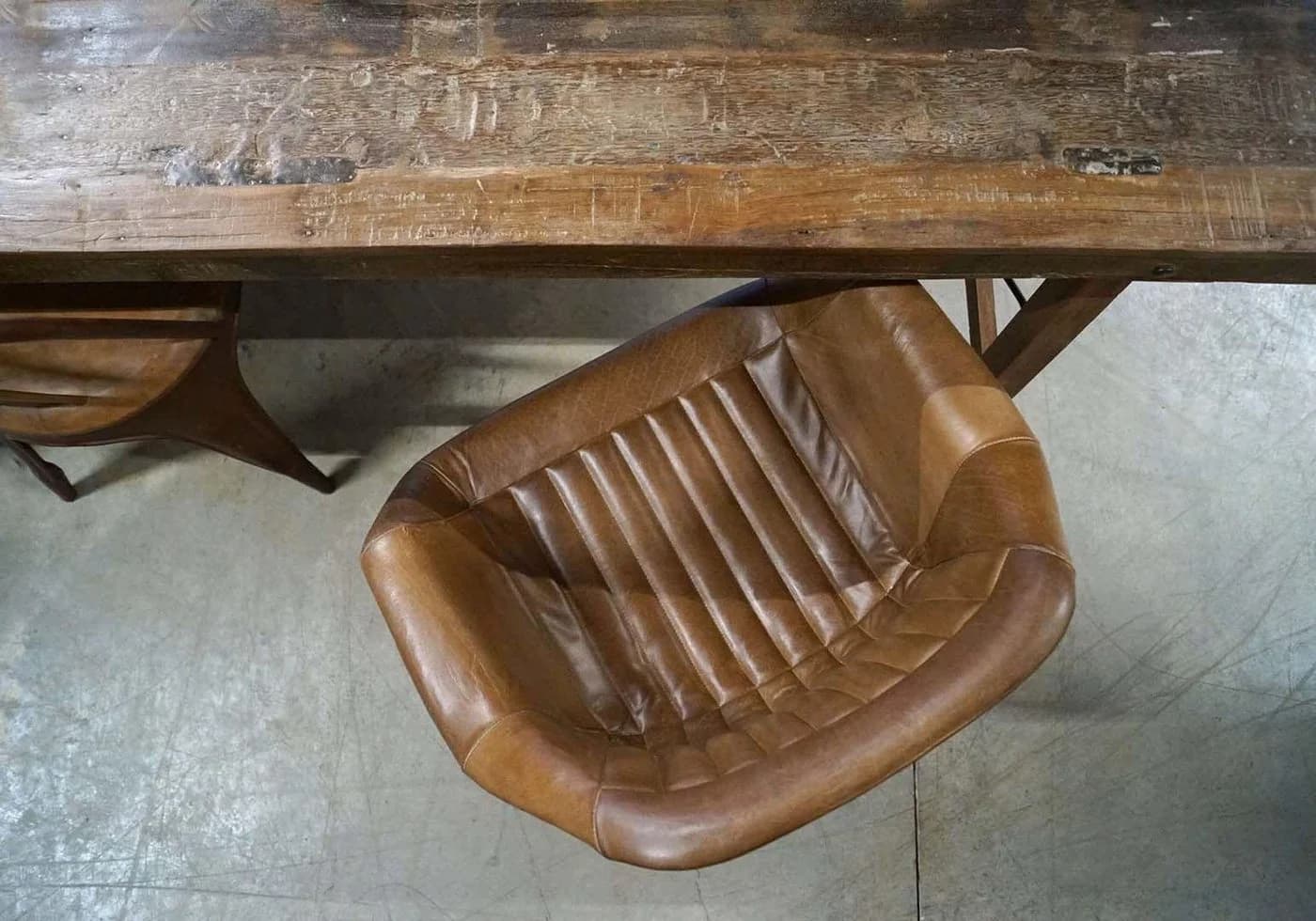 Trademark Living Armlehnstuhl Braun Leder Eisen - Bild 4