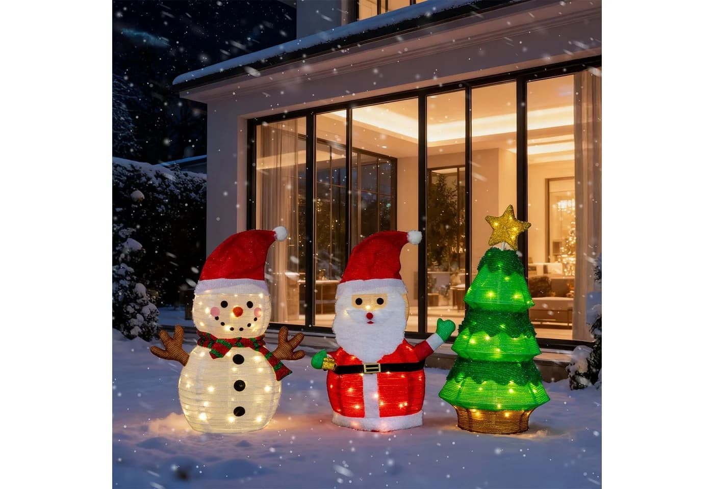 LALAHO Weihnachtsmann Schneemann & Weihnachtsbaum Kombination mit 150 LEDs - Bild 2