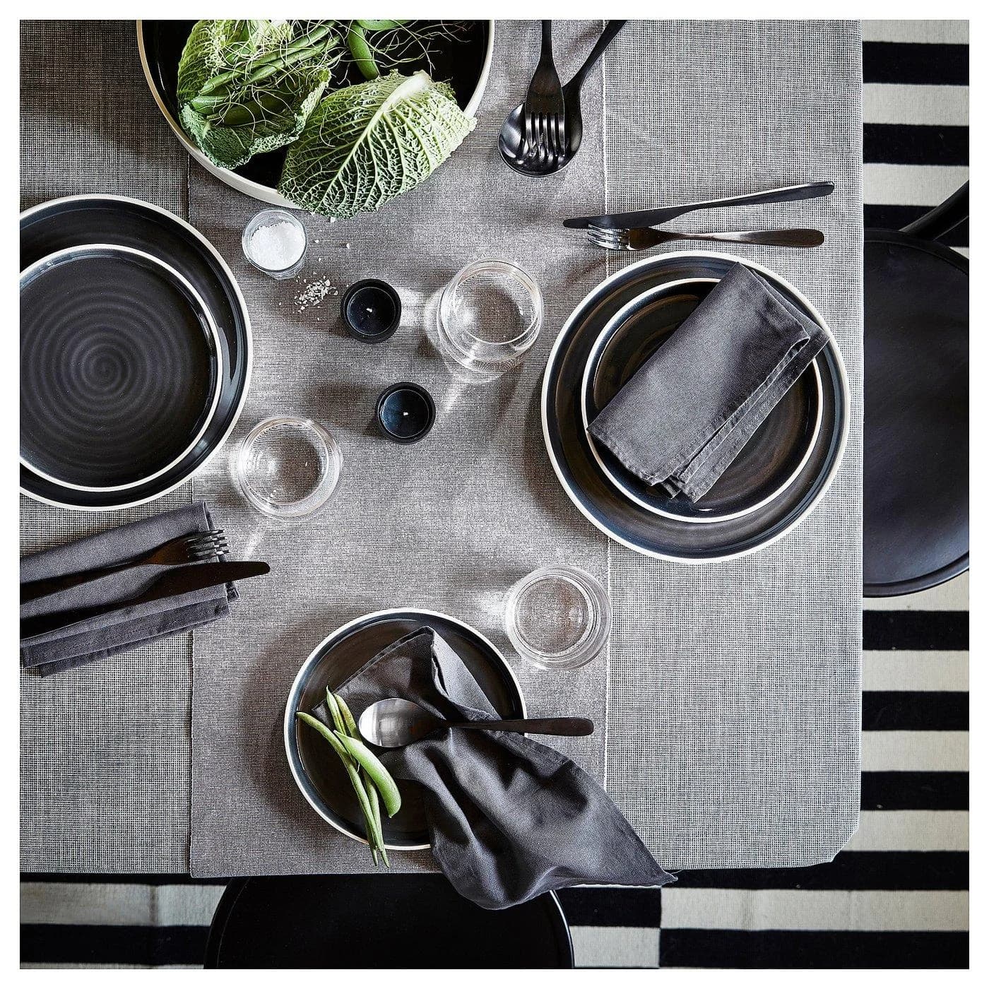 IKEA TILLAGD Besteck 24-tlg. Schwarz