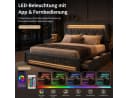 Simurq Polsterbett 140x200 Grau mit LED, Schubladen & Ladebuchse Bild 4