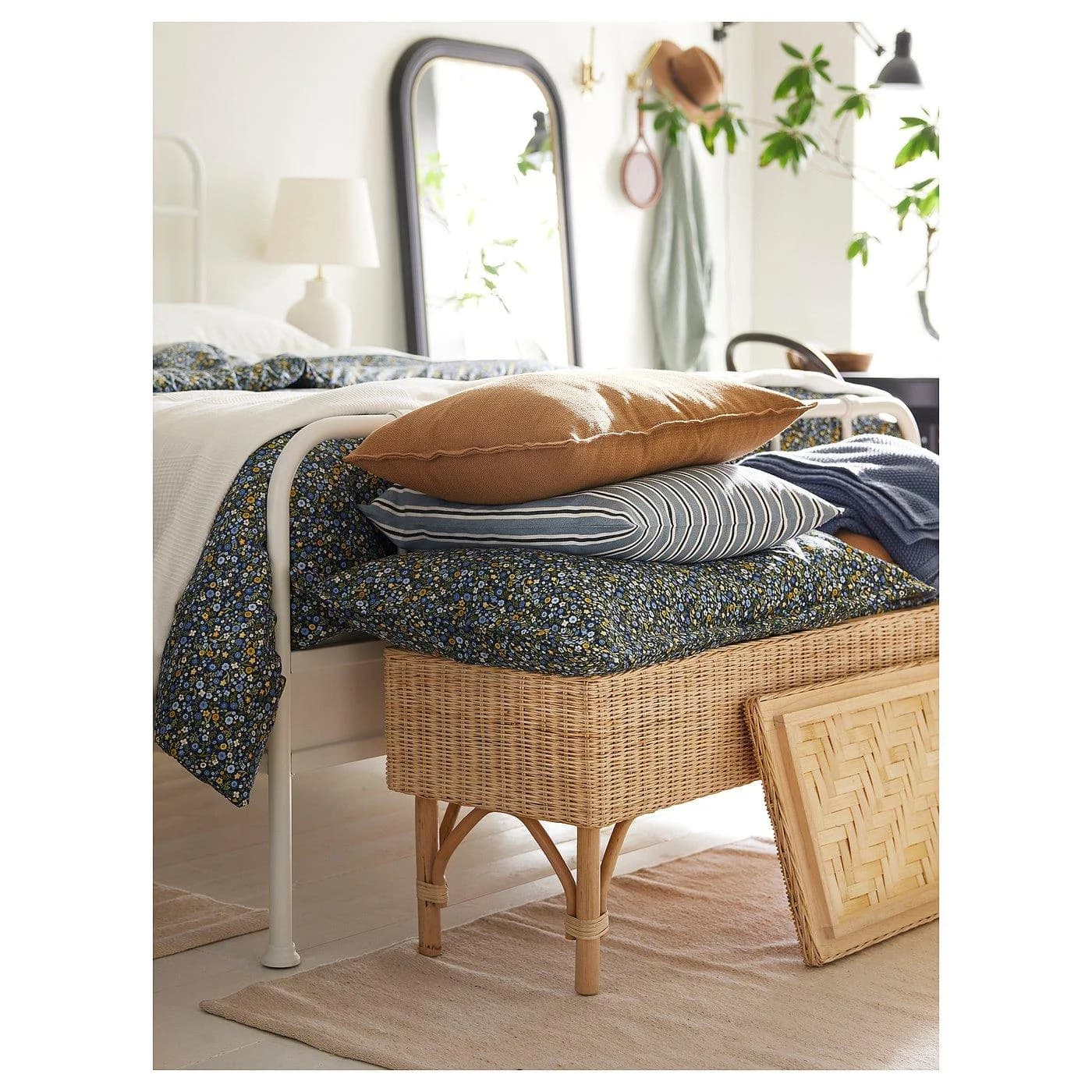 IKEA TOLKNING Bank mit Fach Naturfaser Beige