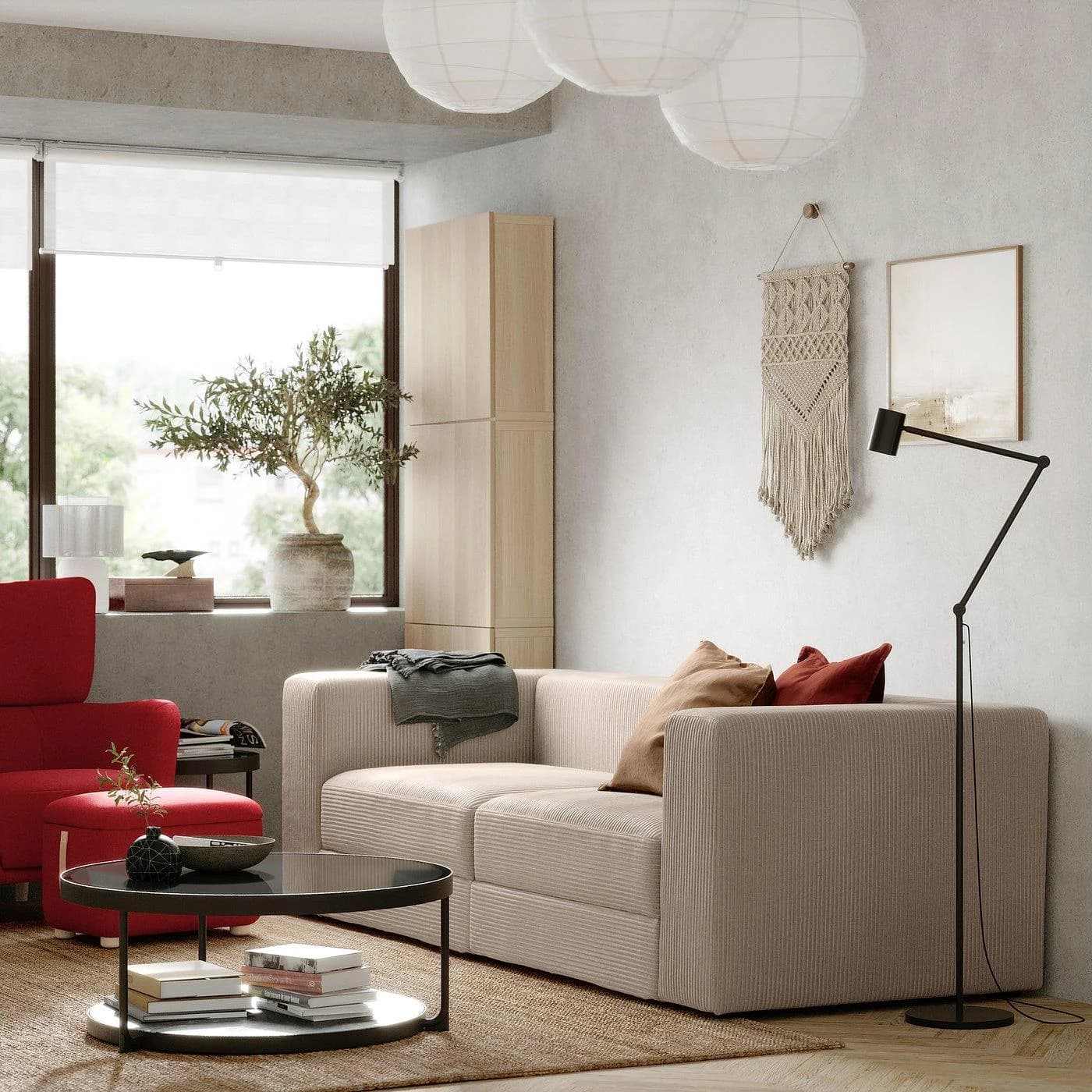 IKEA JÄTTEBO 3er-Sitzelement Samsala graubeige