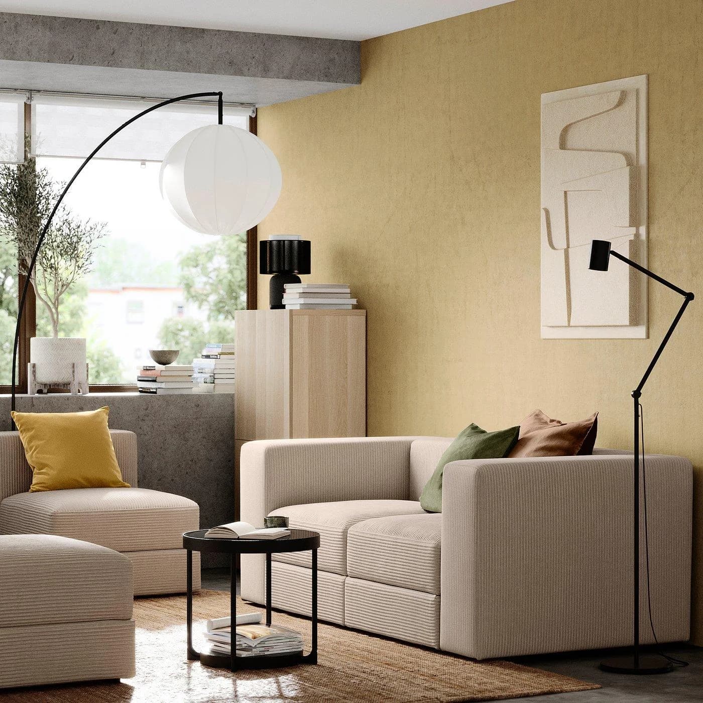 IKEA JÄTTEBO 2er-Sitzelement Graubeige Modul