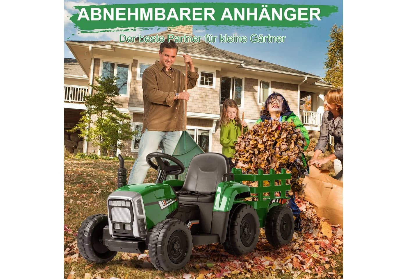 LALAHO Elektro-Kindertraktor mit Anhänger & Fernbedienung 12V - Bild 4