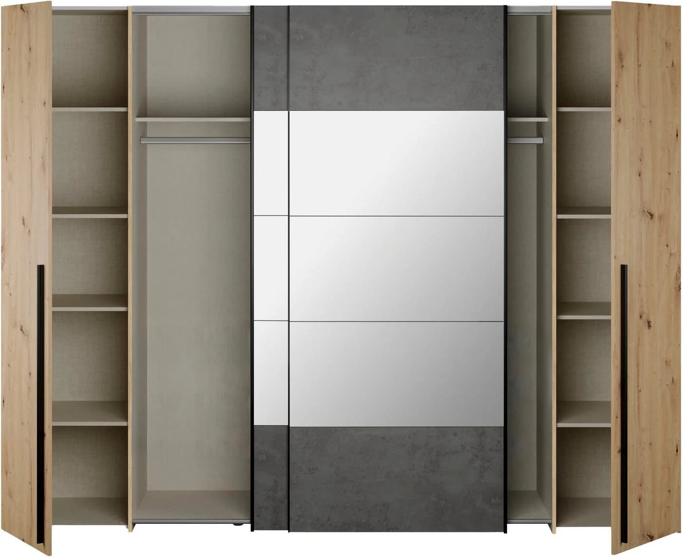 FORTE Kleiderschrank Narago Kombischrank Beige Grau - Bild 4