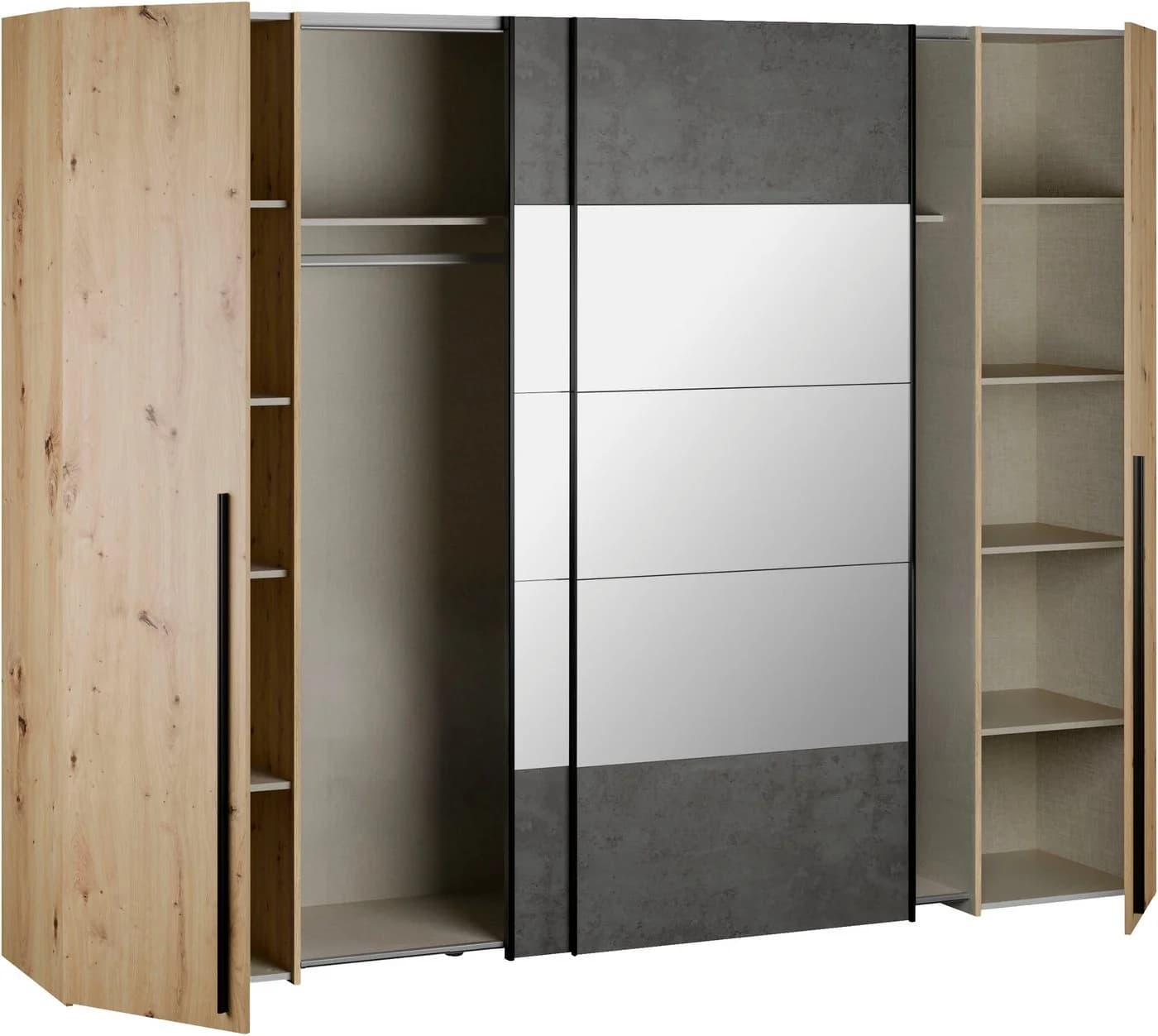 FORTE Kleiderschrank Narago Kombischrank Beige Grau - Bild 5