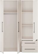 FORTE Kleiderschrank Mokkaris Sand Schwarz 3 Türen 2 Schubladen Bild 4