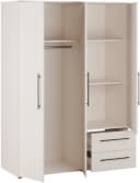 FORTE Kleiderschrank Mokkaris Sand Schwarz 3 Türen 2 Schubladen Bild 5