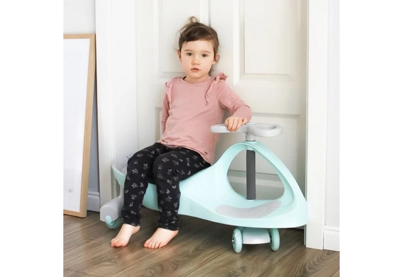 TWISTCAR Tretfahrzeug Kinderfahrzeug Mintgrün Grau Leuchtende Räder