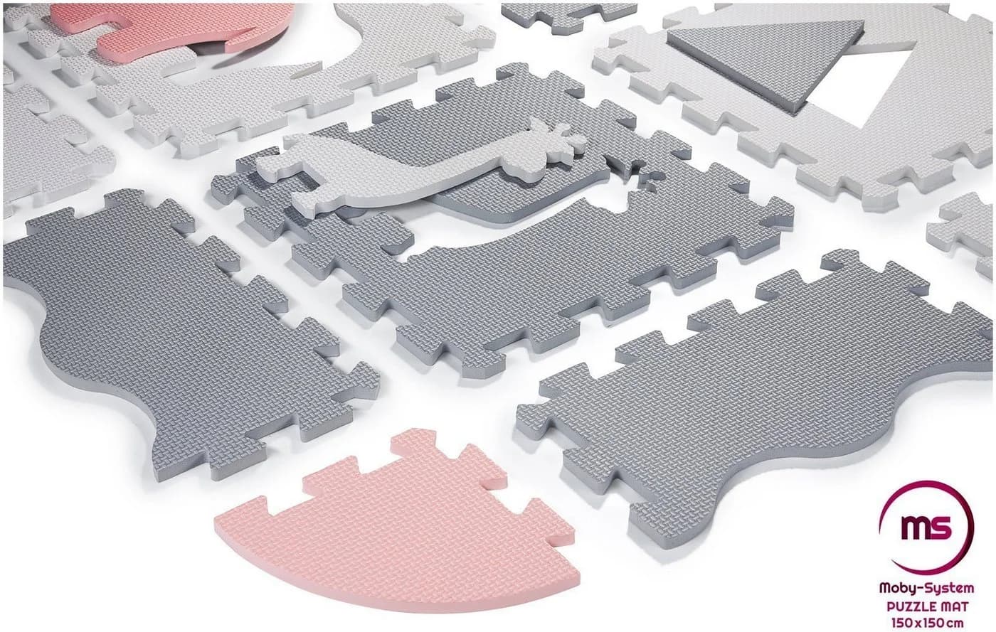 Moby-System Spielmatte Schaumstoff-Puzzlematte XL 150x150x1cm Rosa - Bild 2