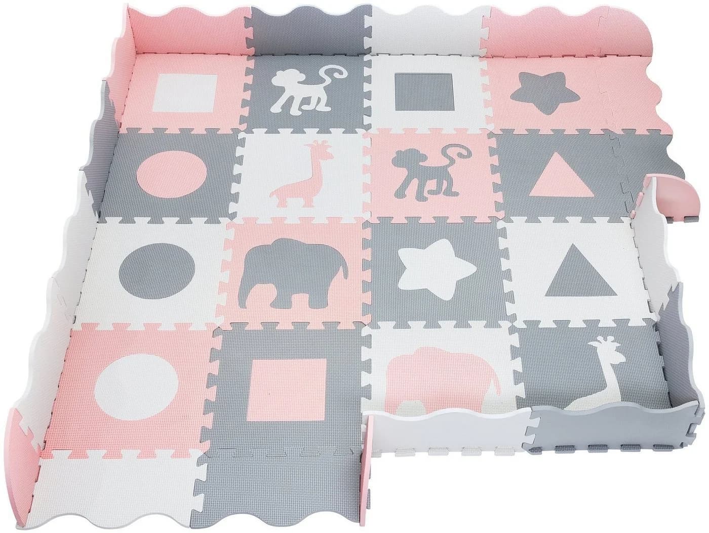 Moby-System Spielmatte Schaumstoff-Puzzlematte XL 150x150x1cm Rosa - Bild 4