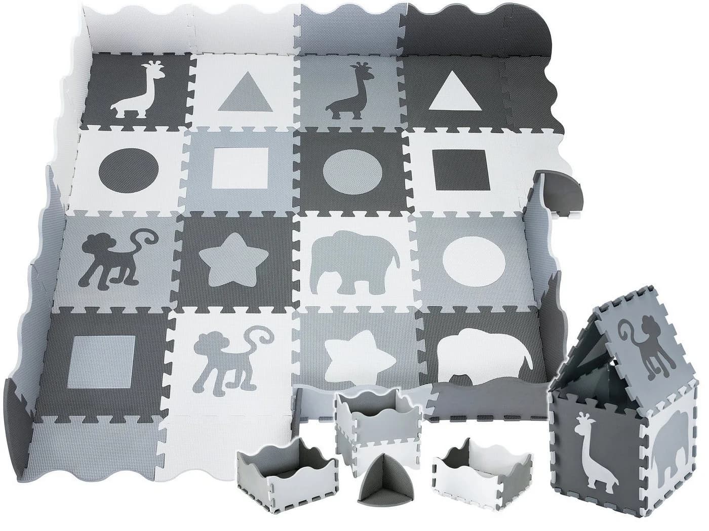 Moby-System Spielmatte Schaumstoff-Puzzlematte XL 150x150cm Grau