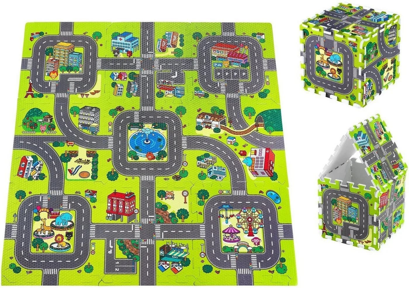 Moby-System Spielmatte Lernschaum-Puzzlematte 90x90cm mit Rand