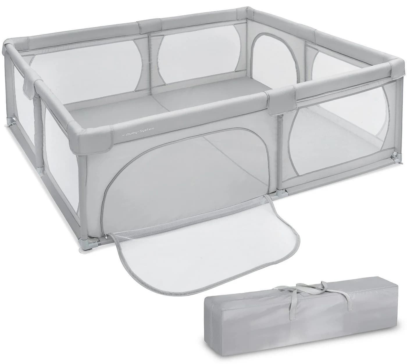 Moby-System Laufstall XXL Laufgitter Grau - Sicherer Spielbereich - Bild 2