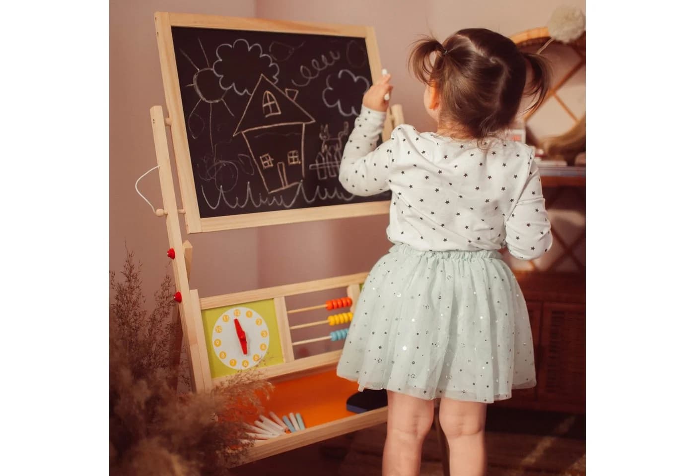 Mamabrum 2-in-1 Kindertafel Kreidetafel Whiteboard mit Magnetbuchstaben - Bild 3
