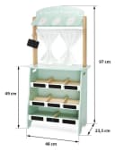 Mamabrum 2-in-1 Holzmarktstand mit Theater und Zubehör Bild 1