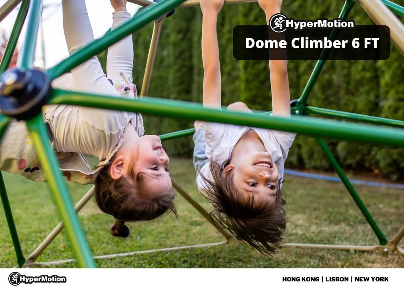 HyperMotion Kinder-Kletterkuppel XL Geodom Garten-Spielplatz 1,8 m