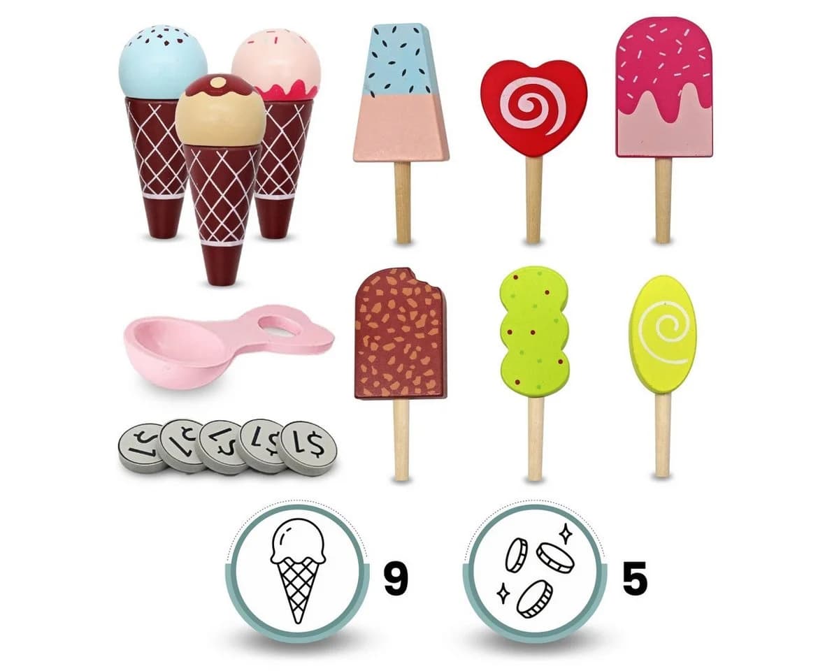 Mamabrum Spielküche Eisdiele Holz Set mit Zubehör - Bild 4