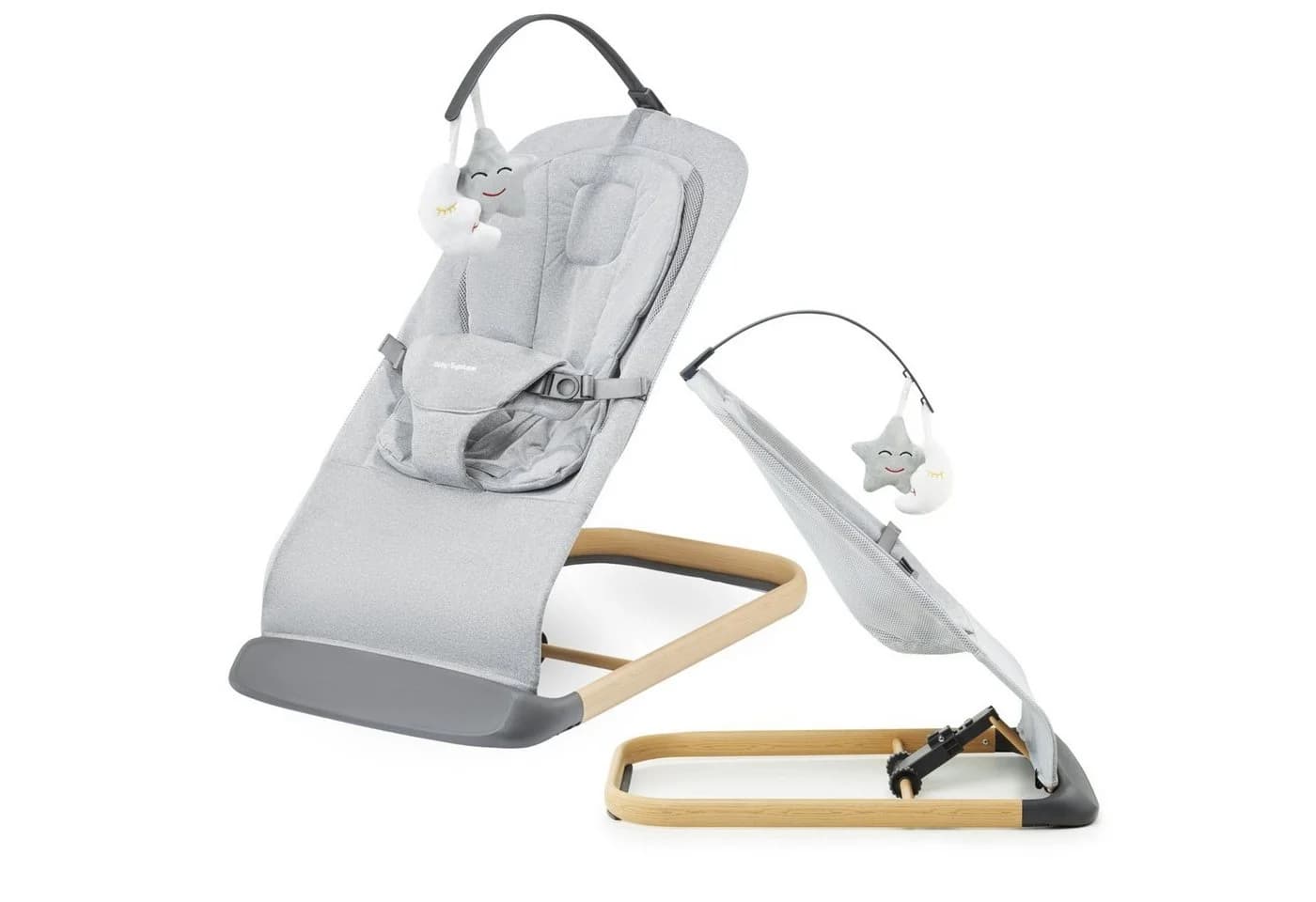 Moby-System Babywippe LILY 2-in-1 Grau Leinen - Bild 2