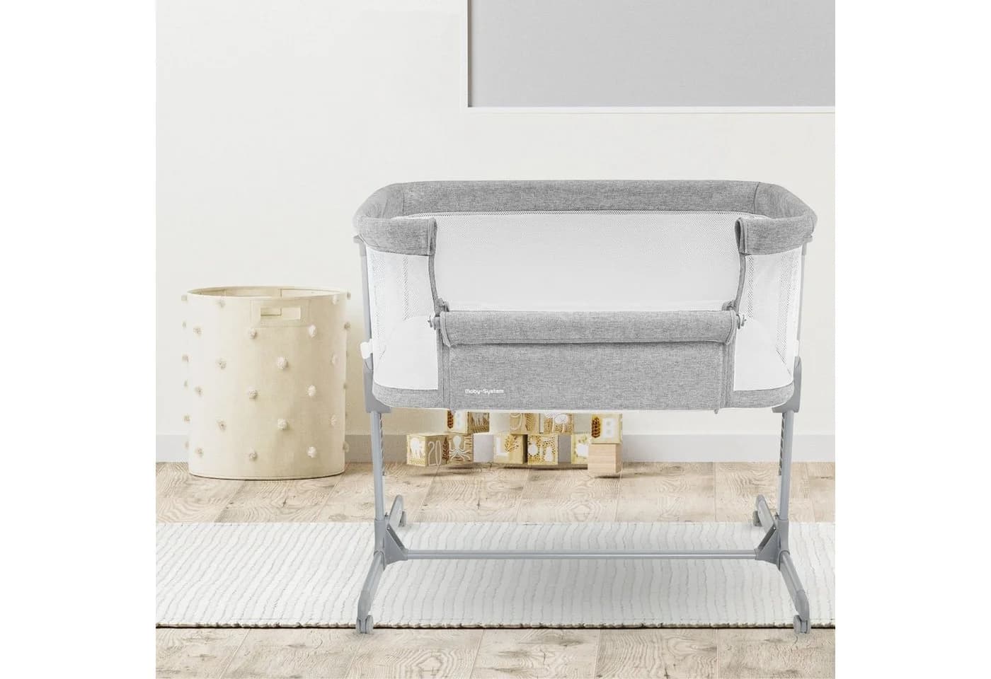 Moby-System Beistellbett LUNA 3in1 Babybett grau