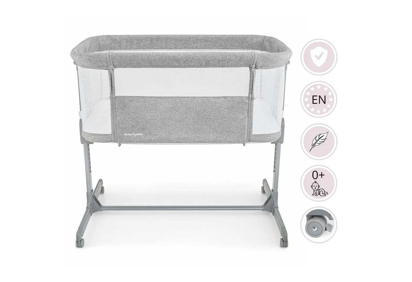 Moby-System Beistellbett LUNA 3in1 Babybett grau - Bild 3
