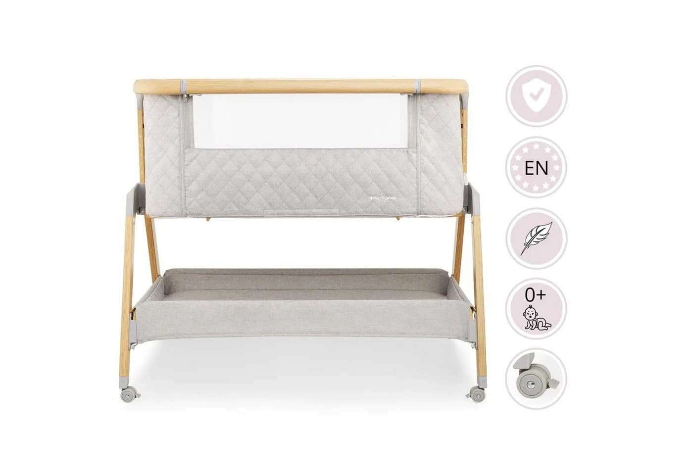 Moby-System DREEMY 3-in-1 Babybett Beistellbett Reisebett Grau