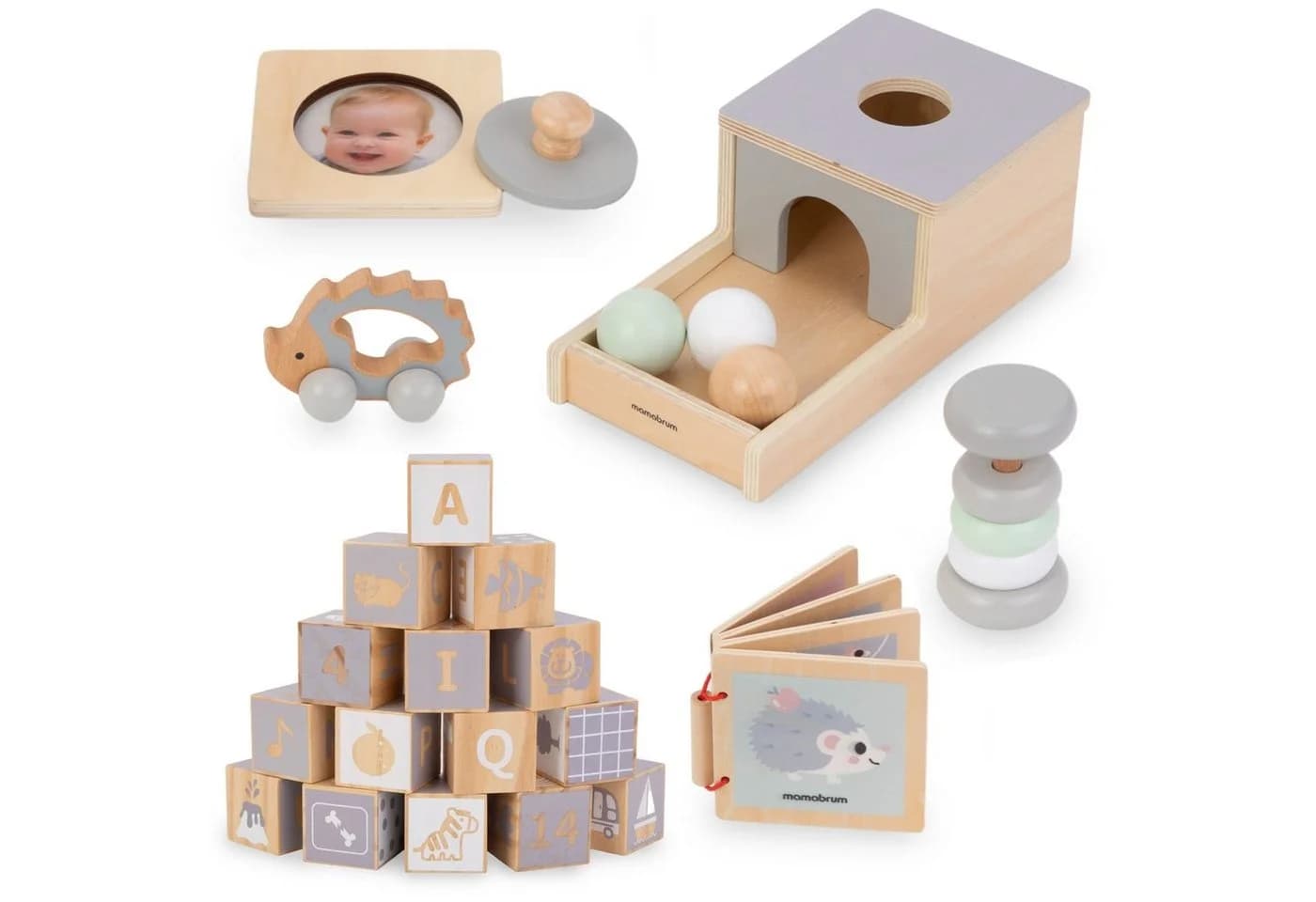 Mamabrum Lernspielzeug Holzspielzeug-Set Montessori Bunt - Bild 2