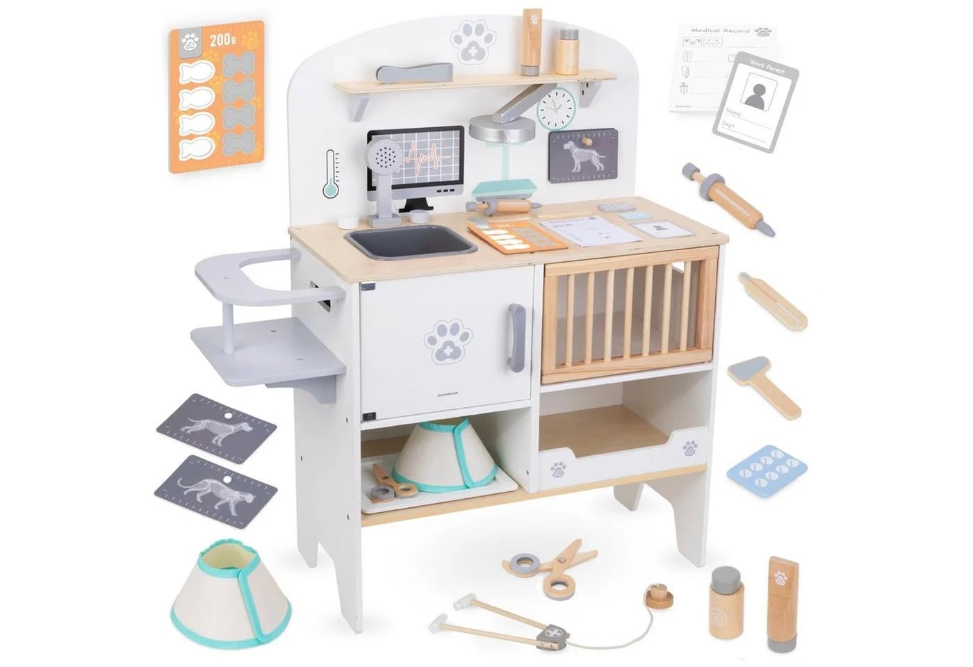Mamabrum Spielzeug-Arztkoffer Tierarzt-Spielset aus Holz Beige - Bild 2