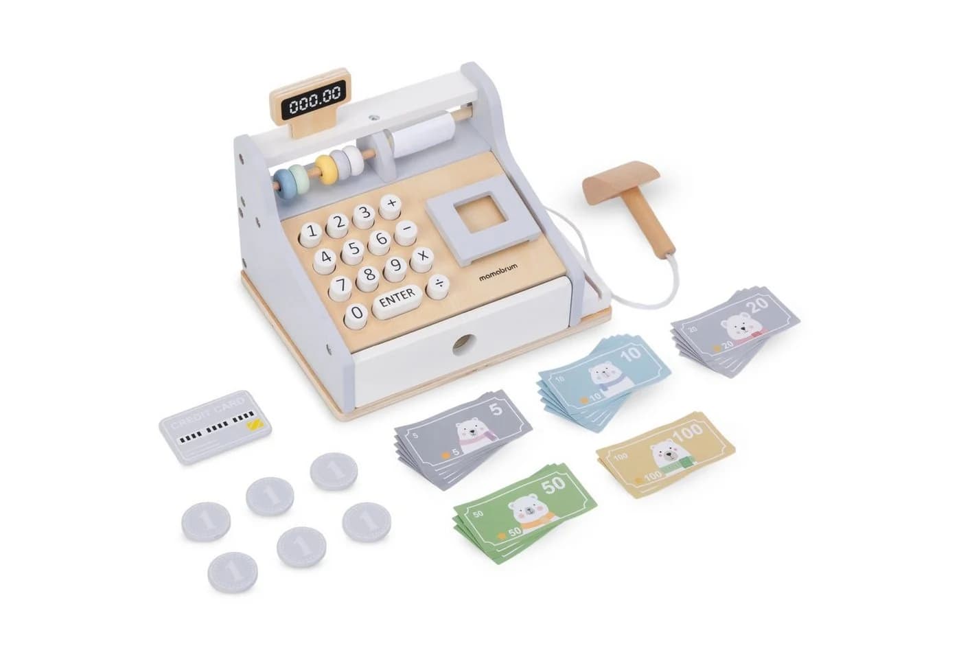Mamabrum Spielkasse Holz-Kassenset mit Spielgeld - Pädagogisches Lernspielzeug - Bild 3