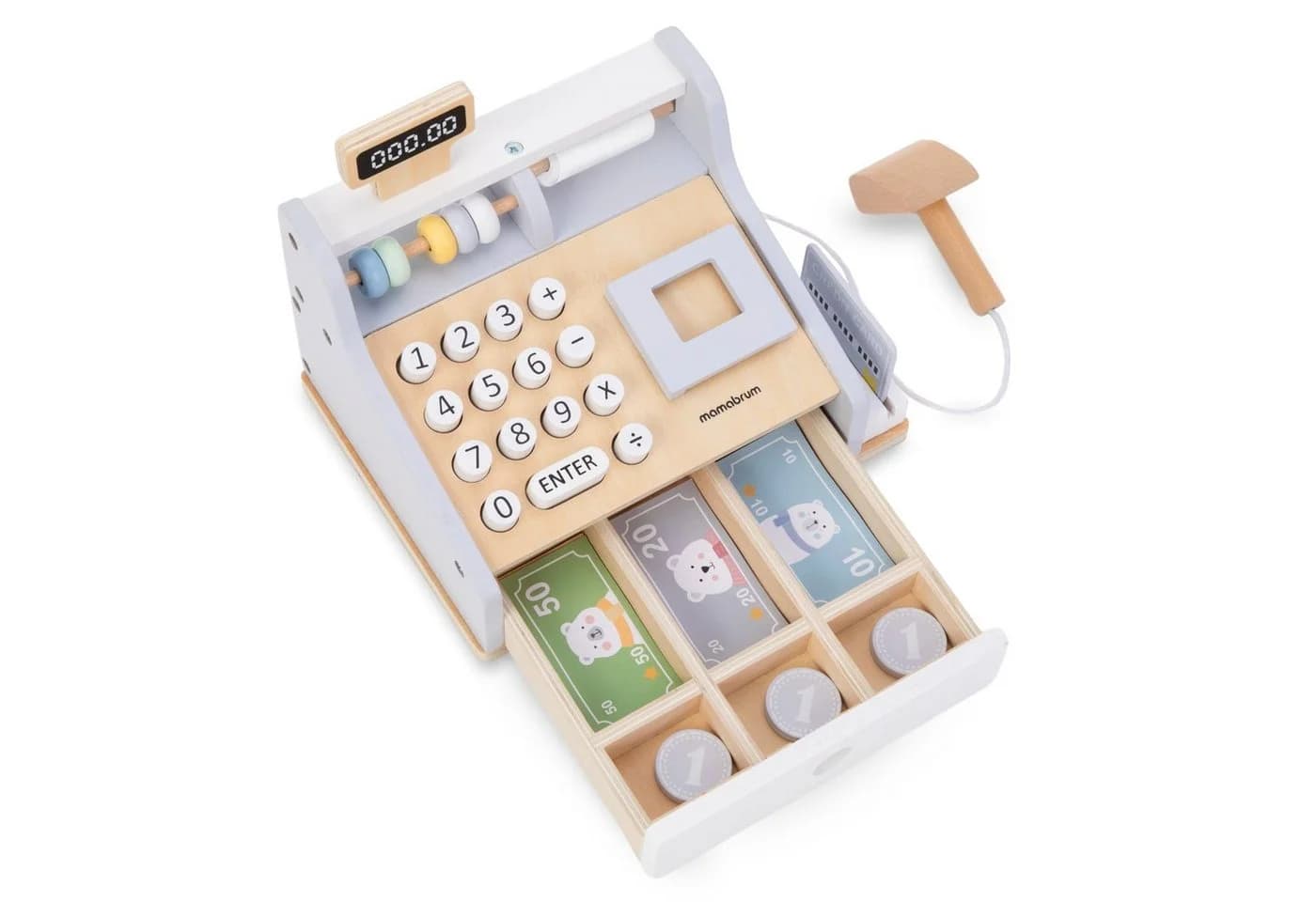 Mamabrum Spielkasse Holz-Kassenset mit Spielgeld - Pädagogisches Lernspielzeug - Bild 5