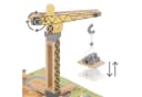 Mamabrum Baustellen-Spielzeugset mit Holzkran und 3 Fahrzeugen Bild 1