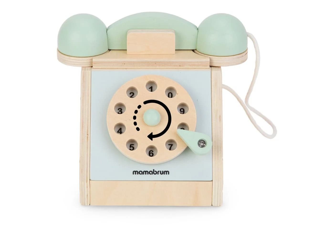 Mamabrum Kinder-Haushaltsset Retro Holztelefon mit Wählscheibe - Bild 5