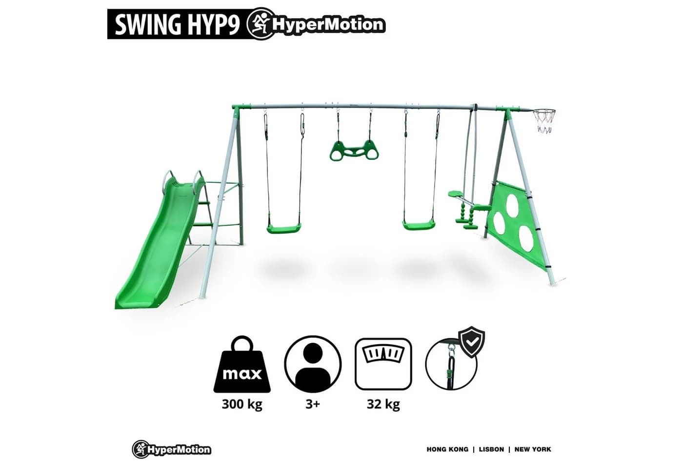 HyperMotion Mehrkindschaukel Großes Kinder Spielset XXXL Grün - Bild 4