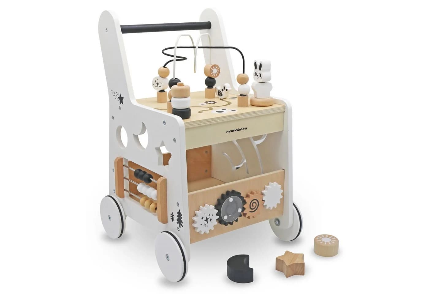 Mamabrum 6-in-1 Holz Lauflernwagen mit Aktivitätsspielzeug - Bild 2