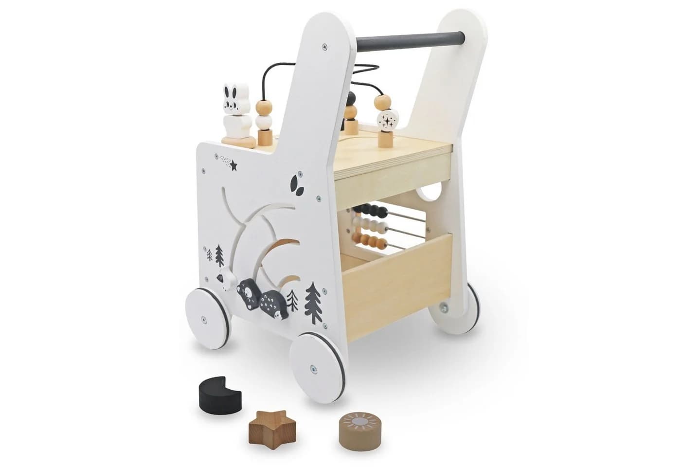 Mamabrum 6-in-1 Holz Lauflernwagen mit Aktivitätsspielzeug - Bild 3