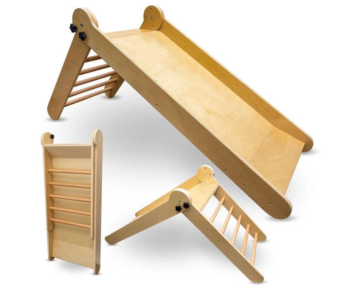 Mamabrum Holz-Kinderrutsche mit Leiter für den Innenbereich - Bild 2