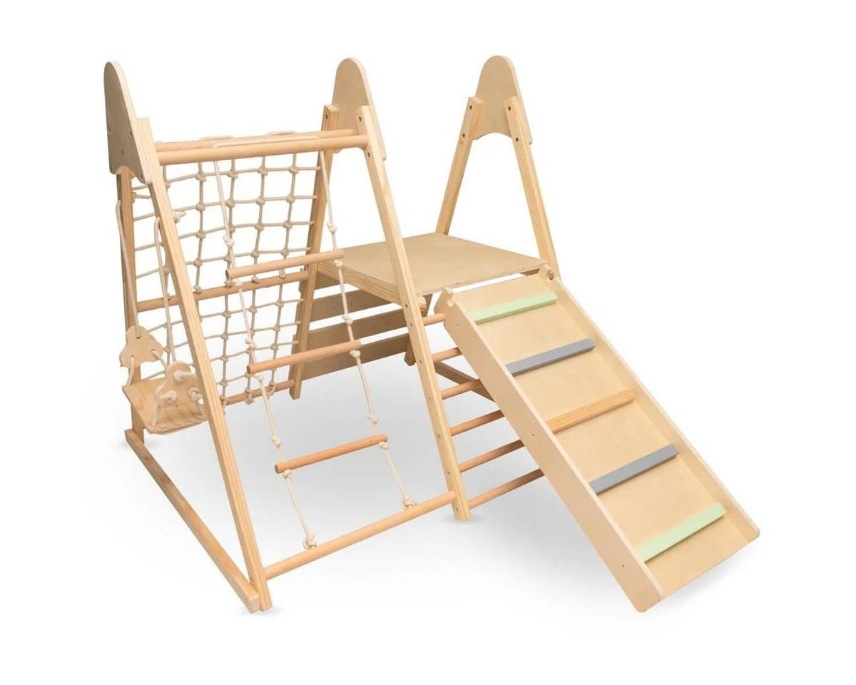 Mamabrum 5-in-1 Holzspielplatz für Kinder Buchen- und Birkenholz - Bild 5
