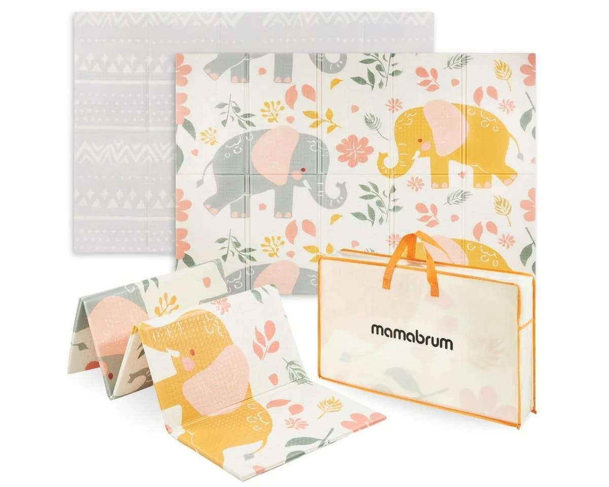 Mamabrum Spielmatte Doppelseitig Faltbare Schaumstoffmatte 180x120x1cm - Bild 2