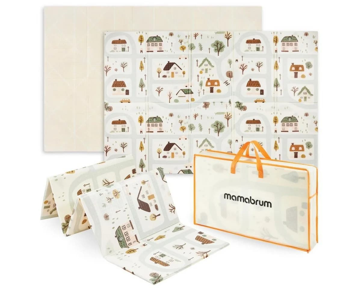 Mamabrum Spielmatte Doppelseitig Faltbar XPE Schaumstoff Beige - Bild 2